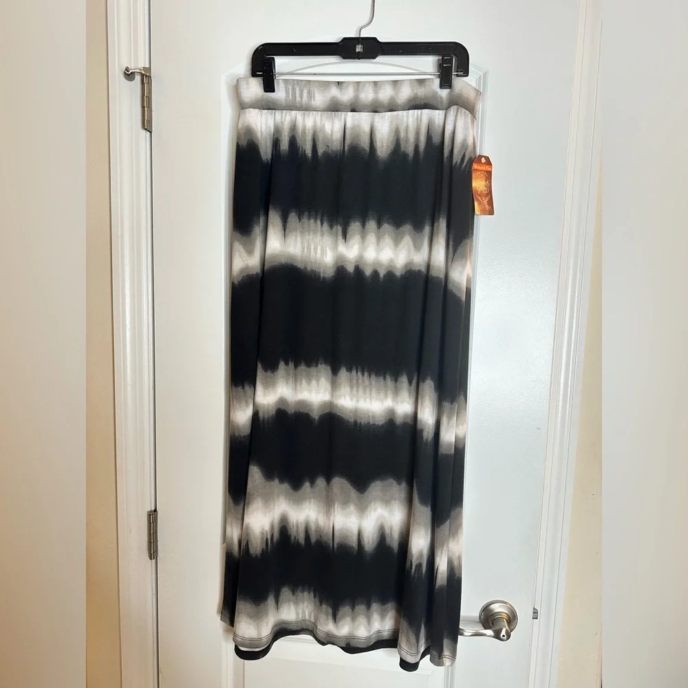 Coastal Boho Earthy tie dye maxi skirt xl flowy neutral coastal vibe
